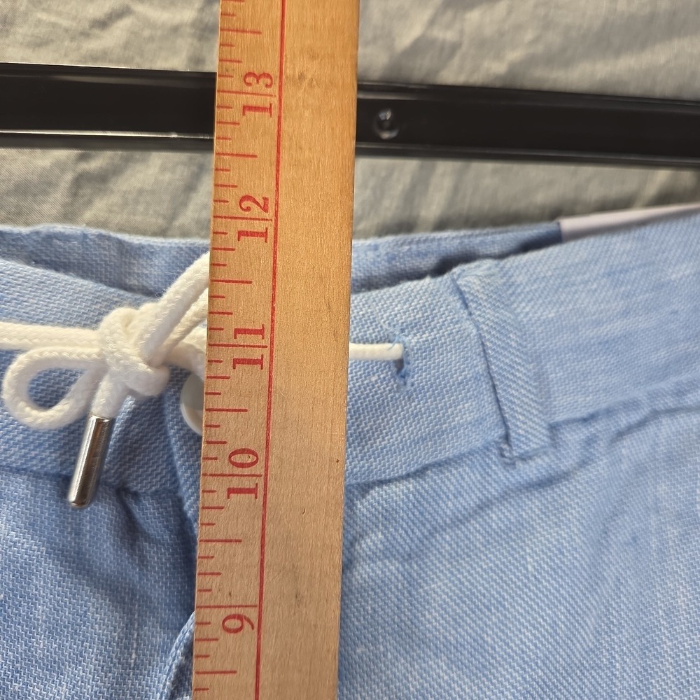 Porter & Ash Mens Structured Linen Blend Shorts Light Blue Size M Drawstring New - Picture 6 of 9